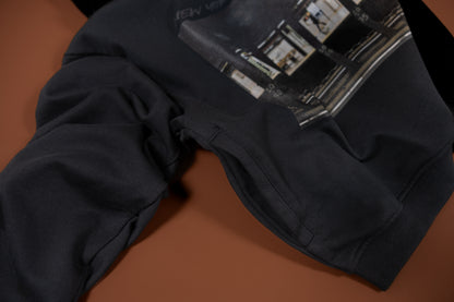 Boxy Hoodie- Subway - Black