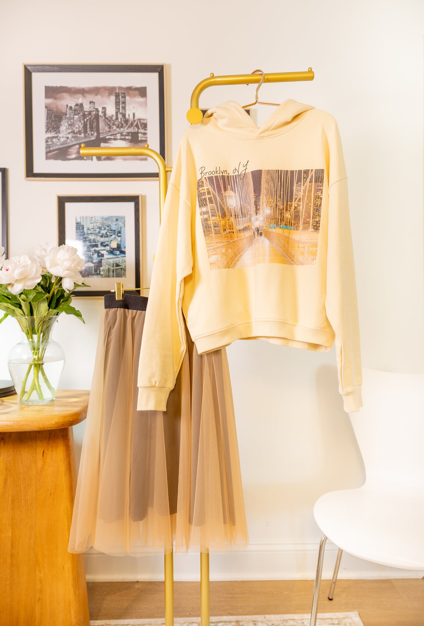 Brooklyn - Boxy Hoodie - Apricot