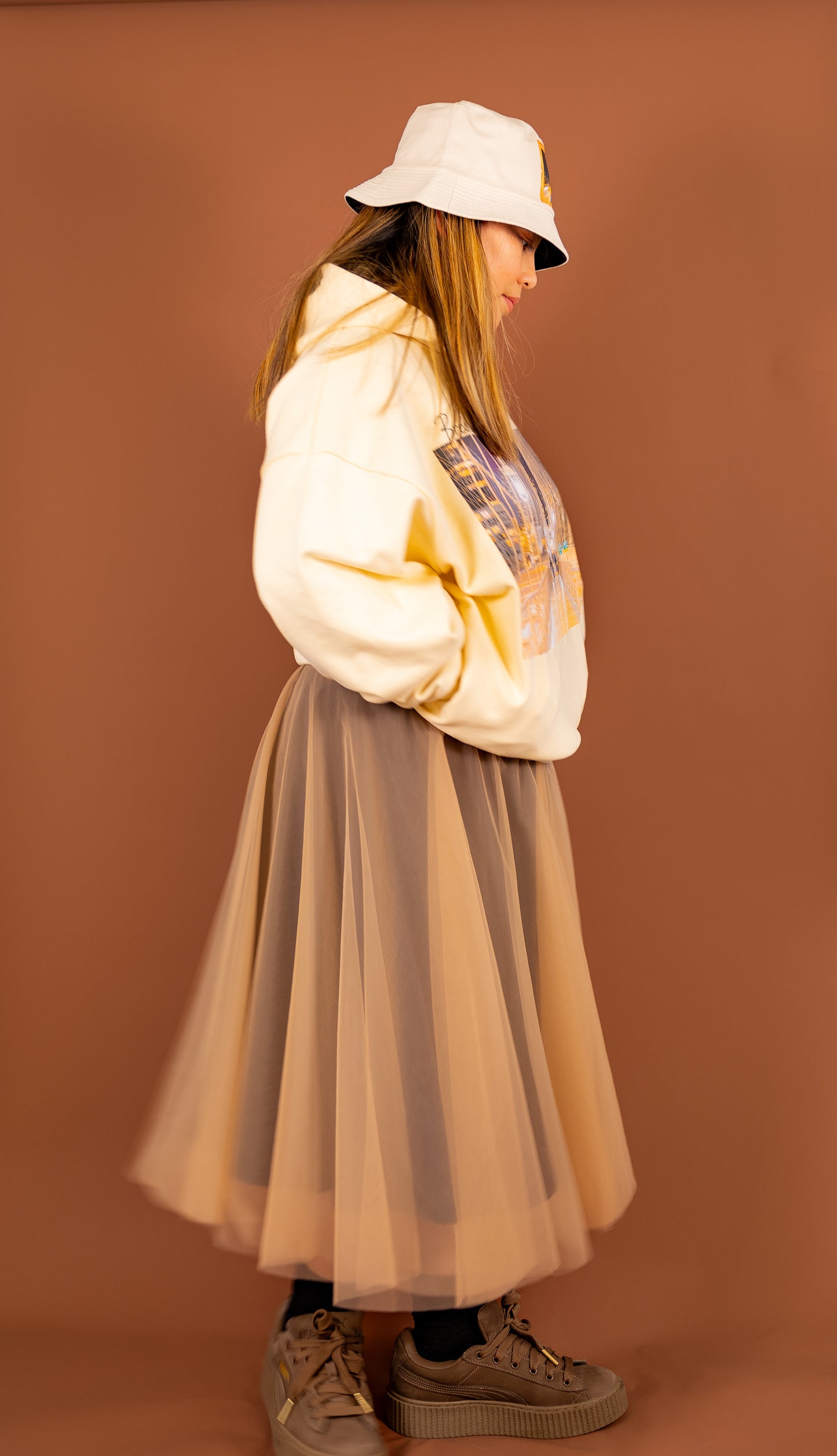 Brooklyn - Boxy Hoodie - Apricot
