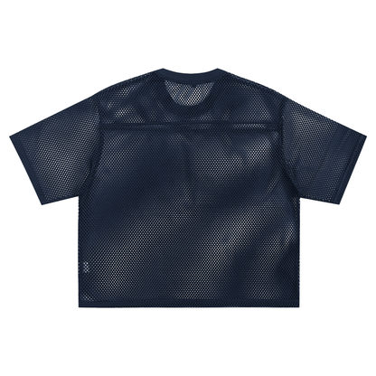 Blue Boxy-Net Oversized T-shirt